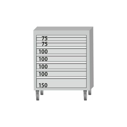 Garant GridLine ESD szerelőkocsi kompletten fiókokkal gurítható 985/7