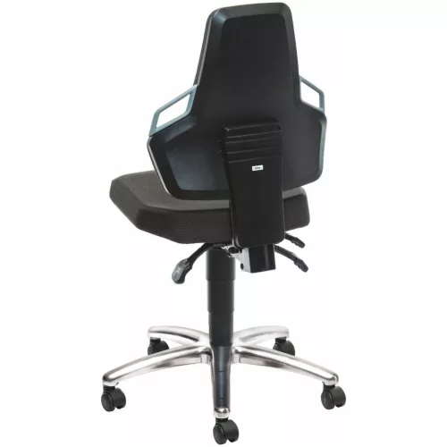 ESD munka forgószék, szövet kárpit, kerekekkel, alacsony BLACK