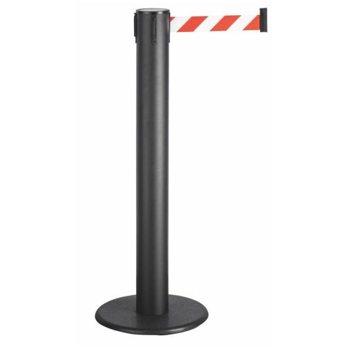 Határoló oszlop (2 darab) hevederpánttal fekete R/W