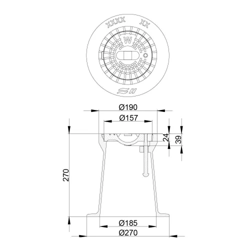 Vízcsapszkerény DIN 4056/38 Ø190mm