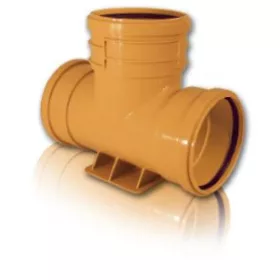   PVC KG T ág KGET-110*200*110*87°2tokos Egyenes átfolyású