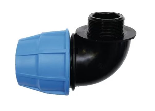 KPE könyök menetes, külső menetes 25x3/4"HK (707025) 10/150 Műanyag CP PN16 CL22416025:90