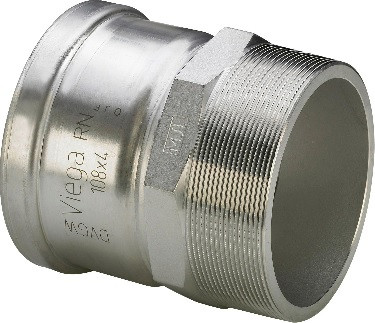 INOX acélp. csatlakozó KM 108x4" rozsdamentes, ivóvízre