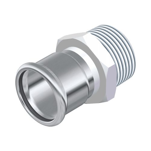 INOX acélpressz csatlakozó KM 42x5/4" rozsdamentes, ivóvízre