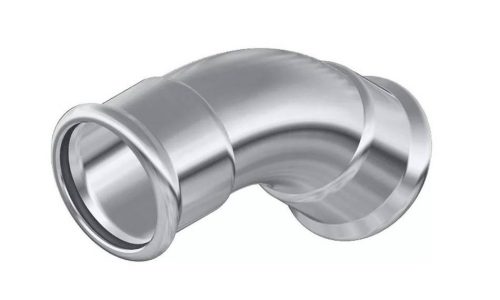 INOX acélpressz 45° könyök 76x76BB rozsdamentes, ivóvízre