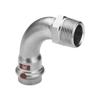 INOX acélpressz 90° könyök 28x1"KM rozsdamentes, ivóvízre