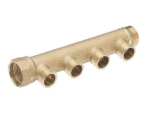 Üres osztó 1" 4 körös natur RÉZ 1/5 (243) 1/2"Belső menettel THS