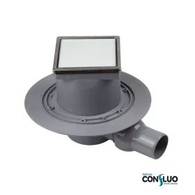   Összefolyó, száraz bűzz. vízszint. 1ágú (13000324) üveg fehér 10*10