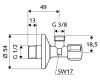 Sarokszelep 1/2"-3/8" Schell Comfort Tömsz.nélkül 052120699