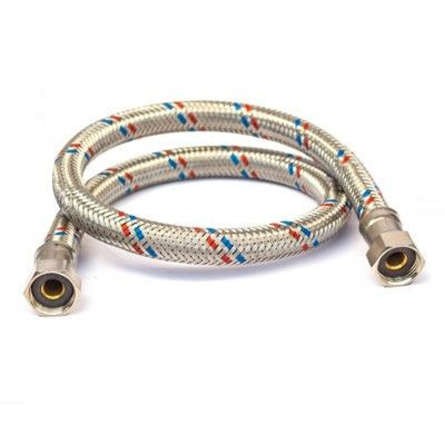 Bekötőcső 120cm 3/8"BB Superflex -5+90C°-ig INOXszövéssel 10 bár-ig.