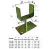 oszloptalp "U" lecsav. talpas 100 x 60 x 100 / 5 mm sárga horgany (ET)