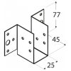 gerendatartó külső   25 x 77 x 45 / 1 mm horganyzott (ET)