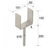 oszloptalp "U"  betonozható  101 x 60 x 100 / 4 mm  horganyzott (ET)