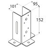 oszloptalp lecsav. állítható nyitott 101x95x152/2mm horganyzott (ET)