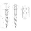 oszloptalp becsavarható (talajcsavar)  80 x 685 / 4 mm tűzihorg. (ET)