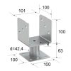 oszloptalp "U" lecsav. talpas erősített 101 x 100 x 100 / 4 mm horganyzott (ET)