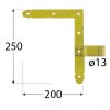 sarokpánt 200 x 250 / 3 mm (d=13) alsó/felső horganyzott (ET)