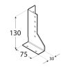 gerendatartó külső univ. jobb 130 x 75 x 30 x 35 / 2 mm horg. (ET)