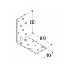 sarokösszekötő lemez   80 x 80 x 40 / 2 mm fekete (ET)