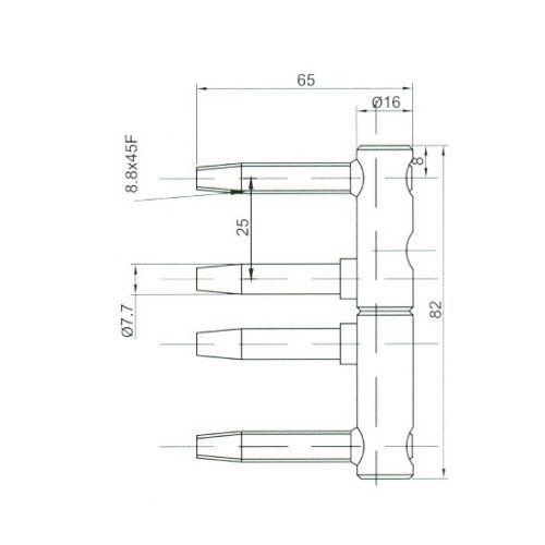 SB fúrtpánt d=16mm "3D" 4 lábú horganyzott (ajtó)