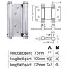 SB lengőajtópánt  75mm INOX (1pár)