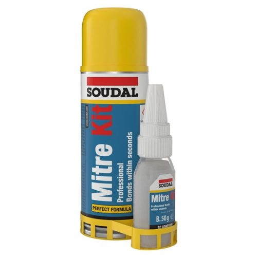 szuperragasztó MITRE KIT (50 g ragasztó és 200 ml aktivátor) Soudal