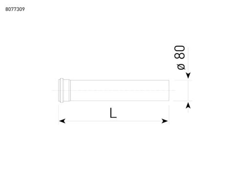 Sime toldócső 80/125 1000mm Alu Uniqa Revolution