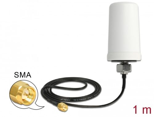 Delock LTE antenna N-dugó 1,7 - 2,0 dBi ULA100 1 m irányítatlan, rögzített, kültéri, fehér