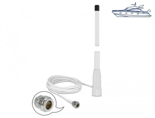 Delock WLAN 802.11 b/g/n Marina Antenna N anya 10 dBi 110,5 cm rögzített kötetlen irányú kapcsolódó