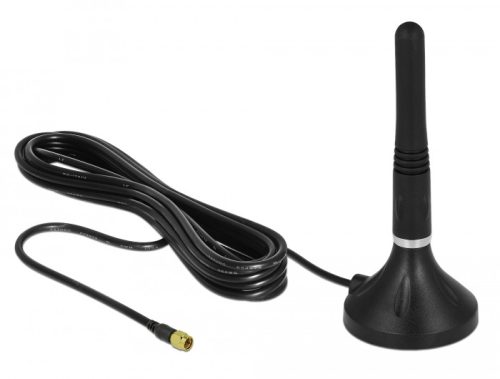 Delock LTE antenna SMA-dugó 2 - 3 dBi 11 cm irányítatlan, rögzített, mágneses talppal és csatlakozók