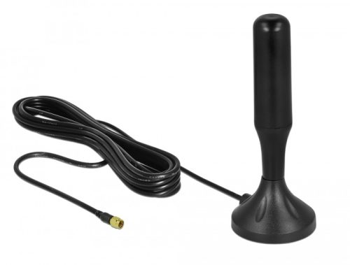 Delock LTE antenna SMA-dugó 3 - 5 dBi 12,4 cm irányítatlan, rögzített, mágneses talppal és csatlakoz