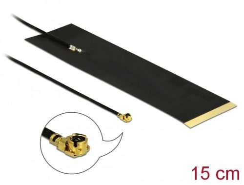 Delock LTE Antenna, MHF  I csatlakozódugó, 1,9 - 3,9 dBi, 1.13 15 cm-es NYÁK-lap, belso öntapadós