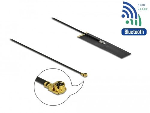 Delock Két sávú WLAN ac/ax/a/b/g/n Antenna MHF  I apa 1,7 - 4,7 dBi PIFA FPC mindenirányú