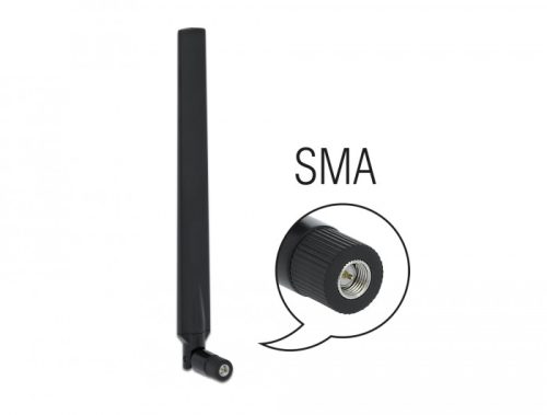 Delock LTE antenna SMA-dugó 1,9 - 2,3 dBi irányított, csuklós csatlakozó, fekete