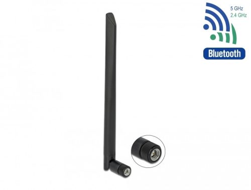 Delock WLAN 802.11 a/ax/a/b/g/n antenna RP-SMA-dugó 5 dBi 20 cm kétirányú, billenő kapcsolással, rug