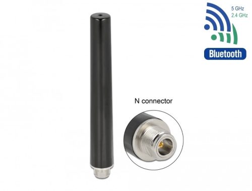 Delock Két csatornás WLAN WiFi 6 Antenna N anya 4 - 6 dBi 16,55 cm többirányú fix kültéri fekete