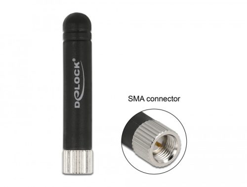 Delock ISM 433 MHz antenna SMA apa -0,5 dBi mindenirányú flexibilis fekete