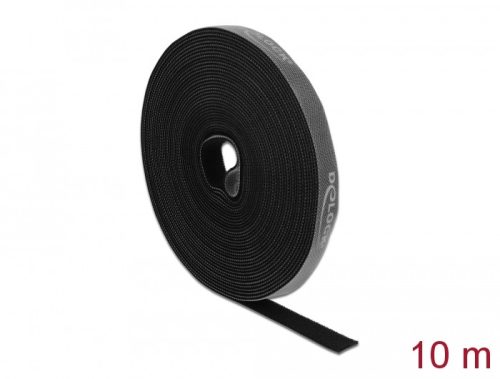 Delock Velcro fekete ragasztó szalag guriga Hx 10 m x Sz 15 mm