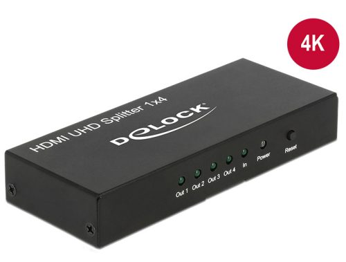 Delock HDMI UHD-es elosztó 1 x HDMI-bemenet > 4 x HDMI-kimenet 4K