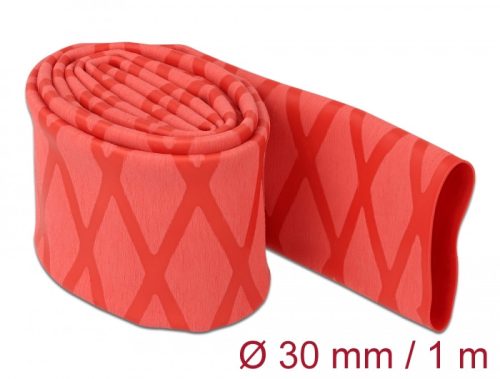 Delock Zsugorcső X-mintás nem csúszós 1 m x 30 mm piros