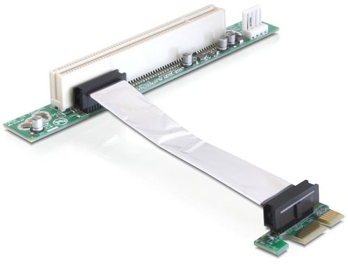 Delock Riser kártya PCI Express x1 > PCI 32Bit 5 V rugalmas kábellel 9 cm balra behelyezve