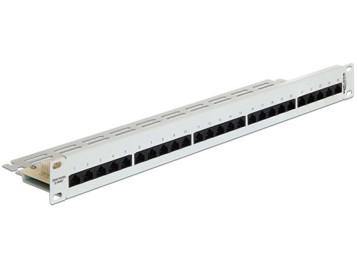 Delock 19  Patch Panel 25 portos Cat.3 ISDN szürke színű