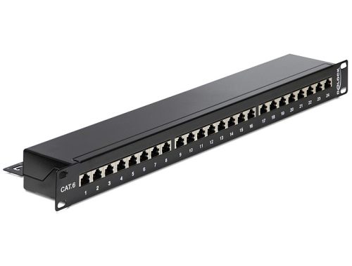 Delock 19  Patch Panel 24 portos Cat.6 fekete