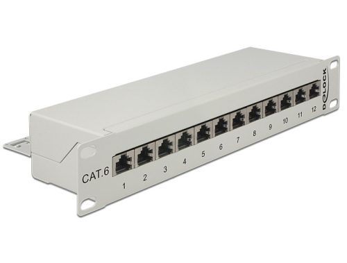 Delock 10  Patch Panel 12 portos Cat.6 szürke