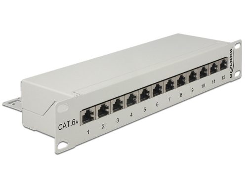 Delock 10  Patch Panel 12 Port Cat.6A szürke