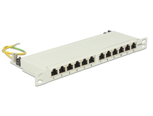 Delock 10  Patch Panel 12 portos Cat.6A 0.5 U szürke színű