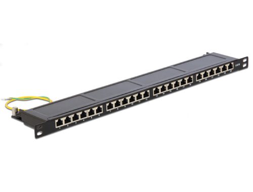 Delock 19" Patch Panel 24 Port Cat.6 0,5 U fekete