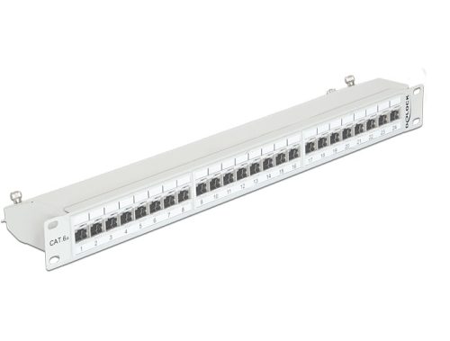 Delock 19" Patch Panel 24 Port Cat.6A szürke