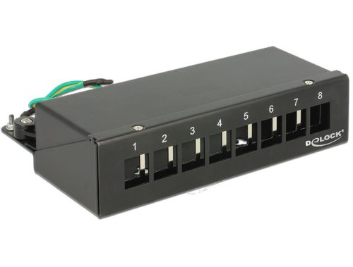 Delock Keystone asztali patch panel 8 portos fekete