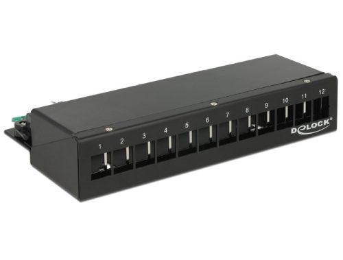 Delock Keystone asztali patch panel 12 portos fekete